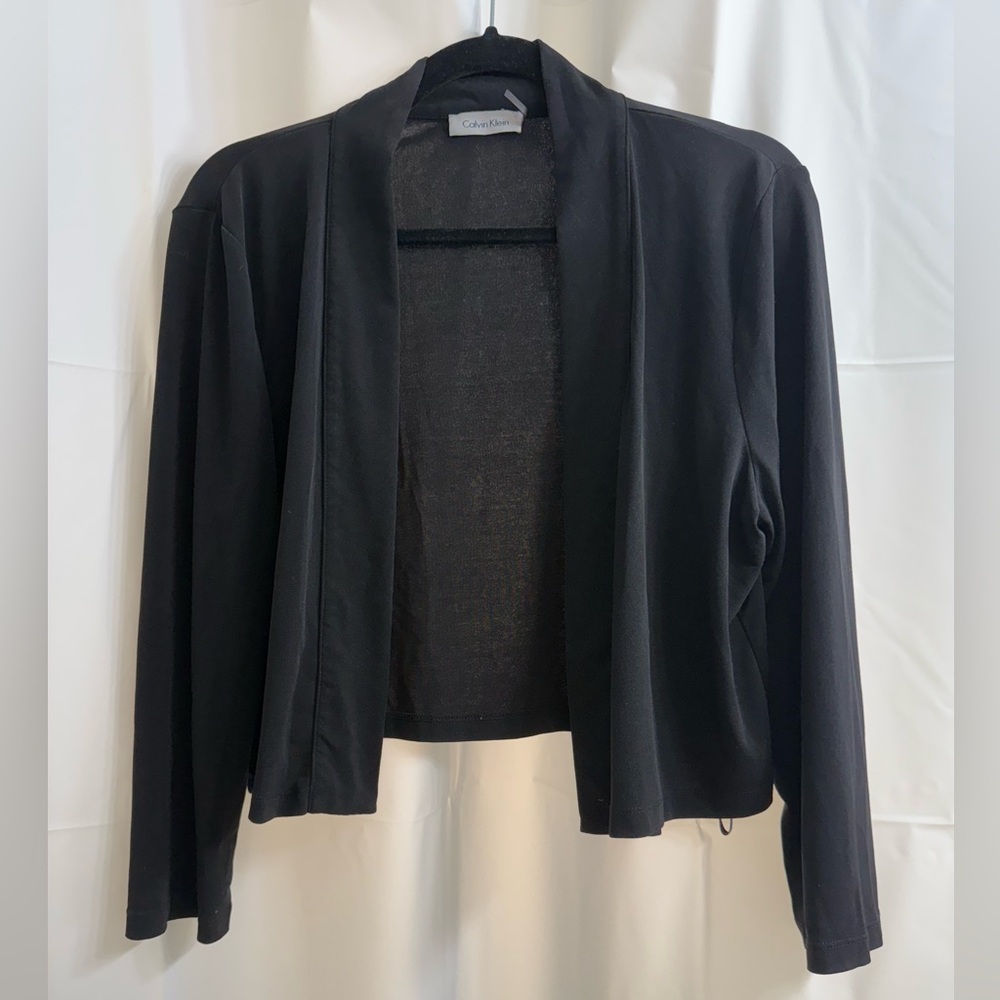 Calvin Klein Black Open Front Cropped Cardigan